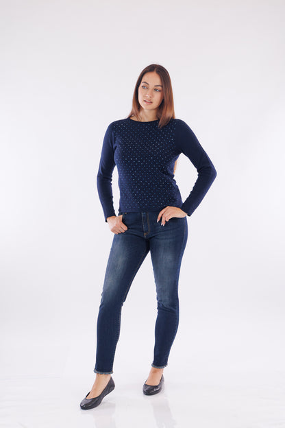 Jeans slim fit frangette
