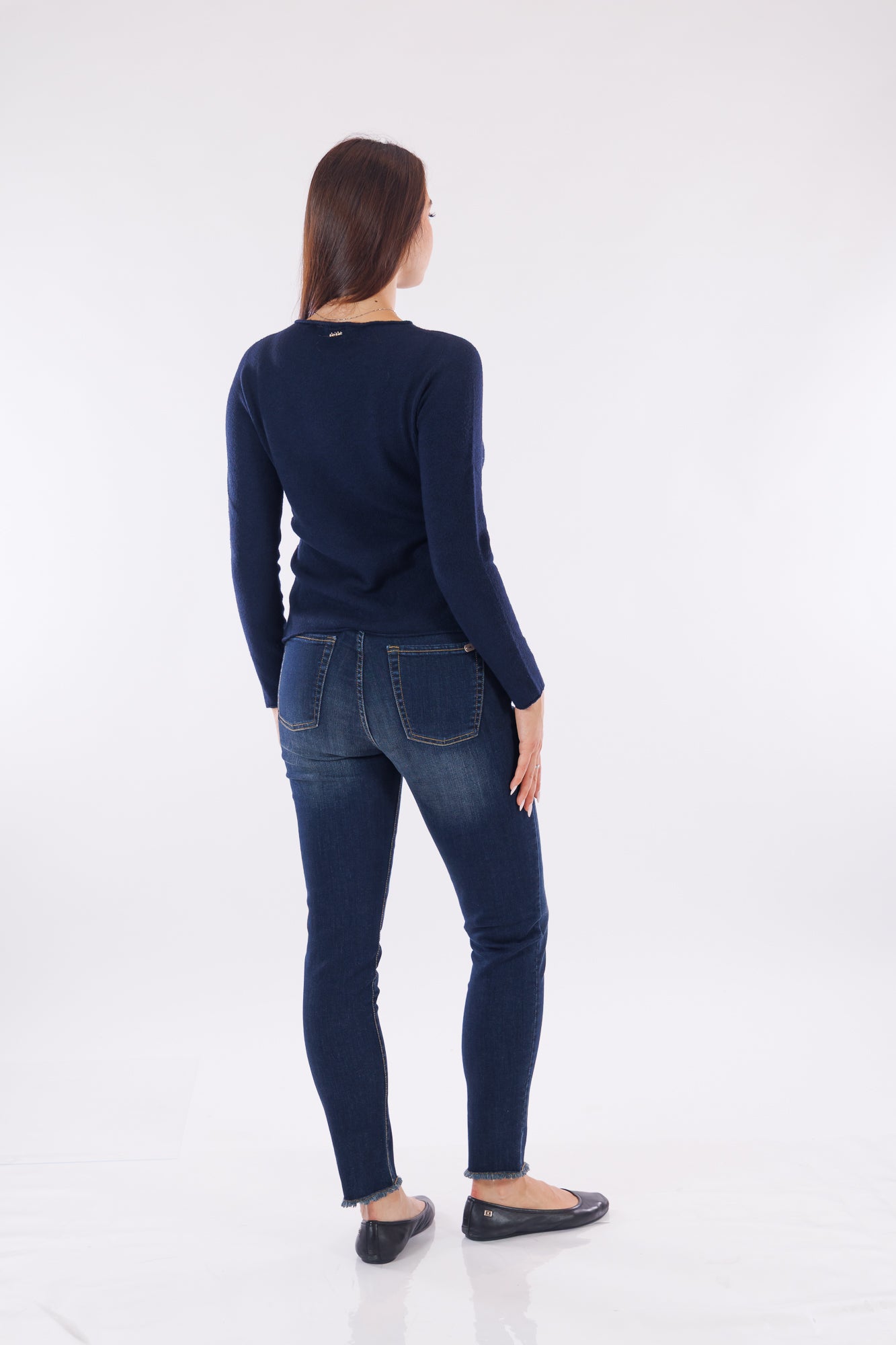 Jeans slim fit frangette