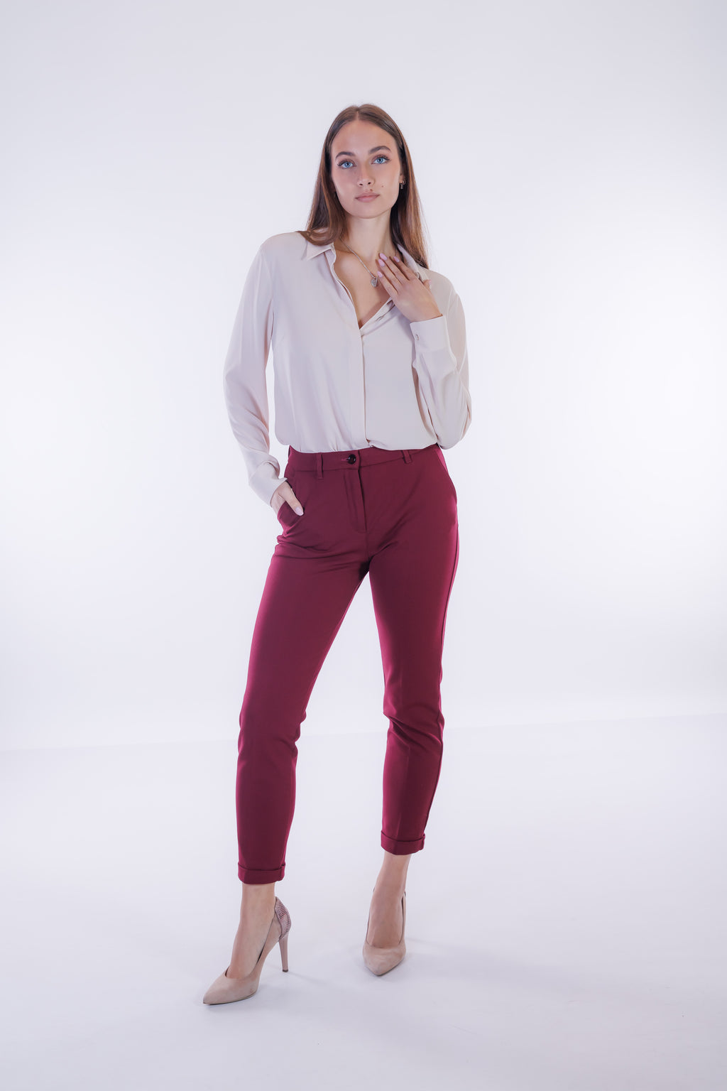 Pantalone chinos risvoltino