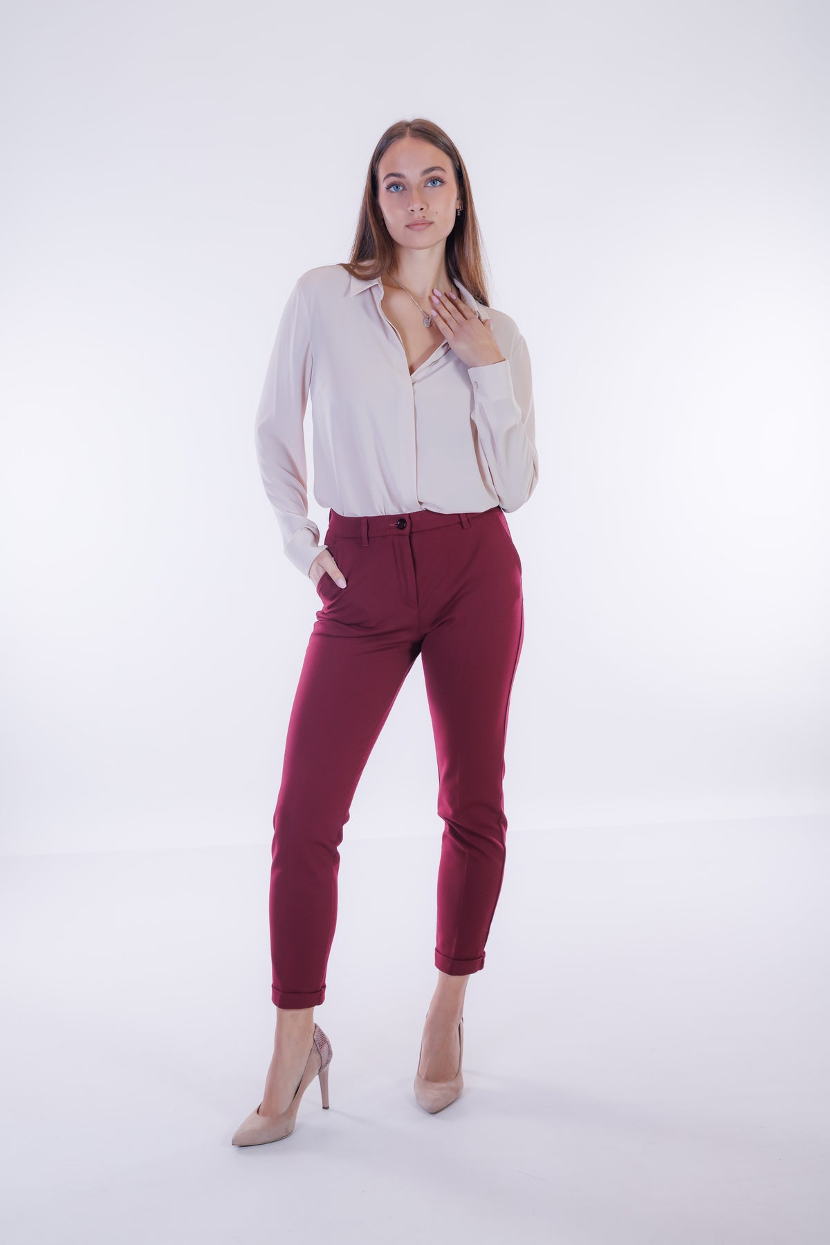 Pantalone chinos risvoltino