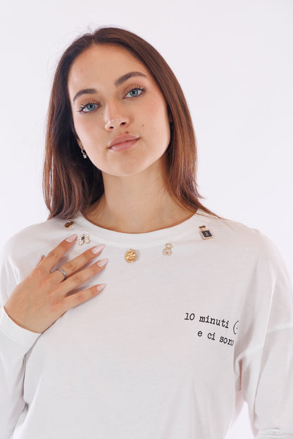 T-shirt charms maniche lunghe