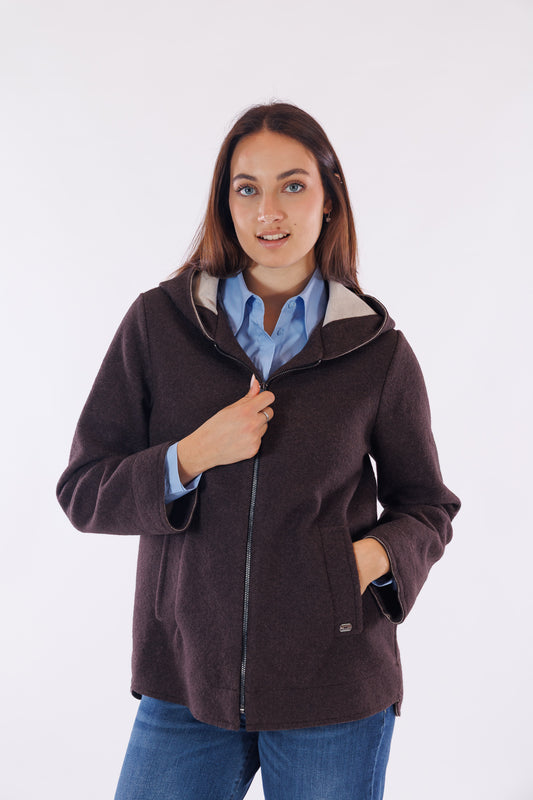 Giacca zip e cappuccio