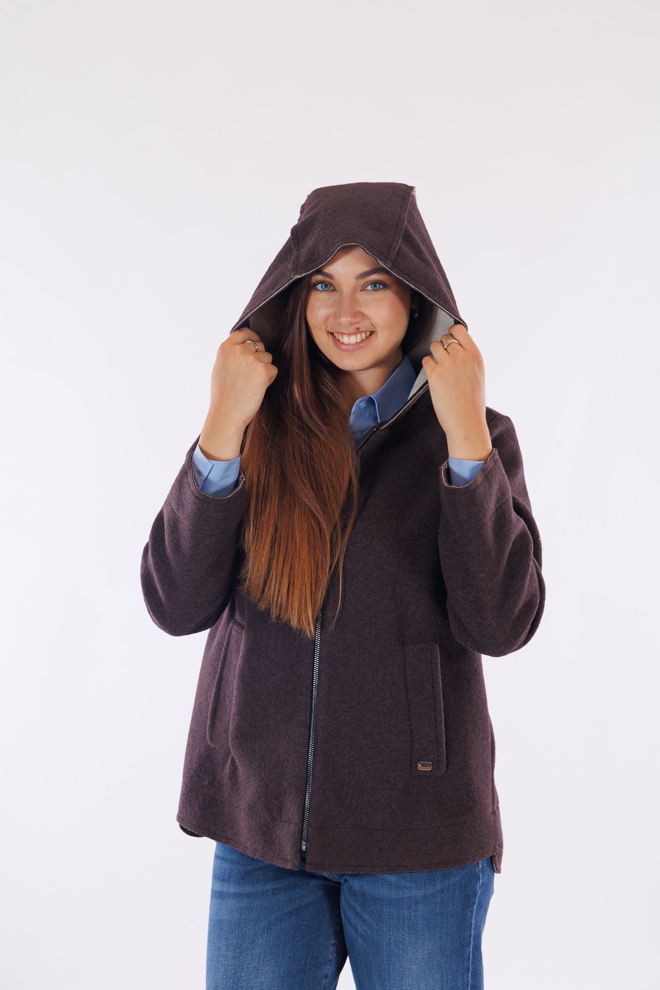 Giacca zip e cappuccio