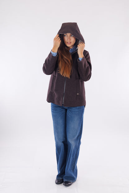 Giacca zip e cappuccio