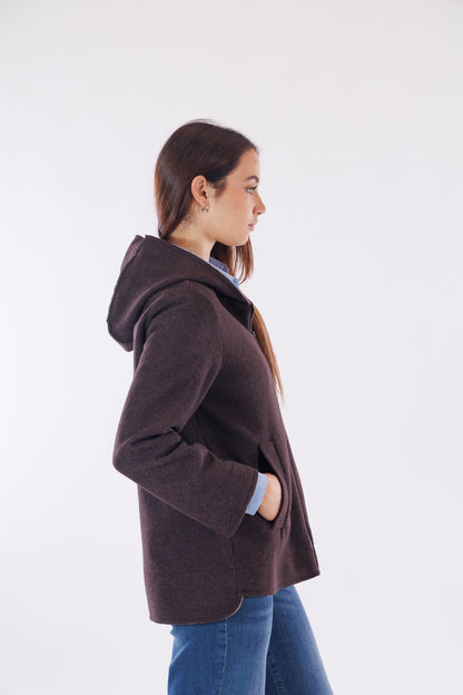 Giacca zip e cappuccio