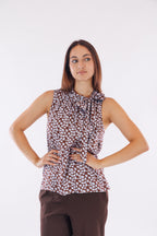 Top fiocco stampa fiorellini