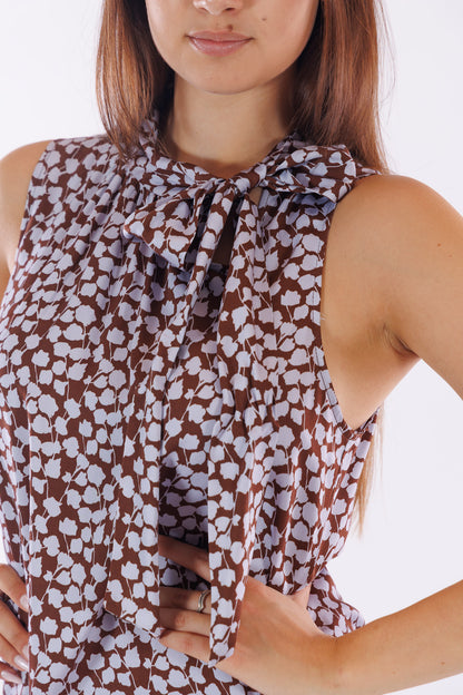 Top fiocco stampa fiorellini