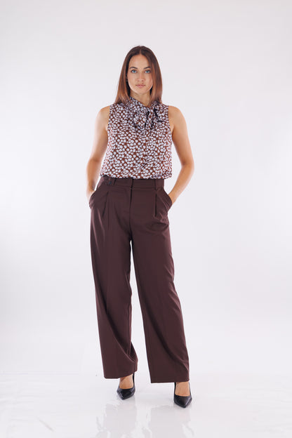 Pantalone sartoriale palazzo misto lana
