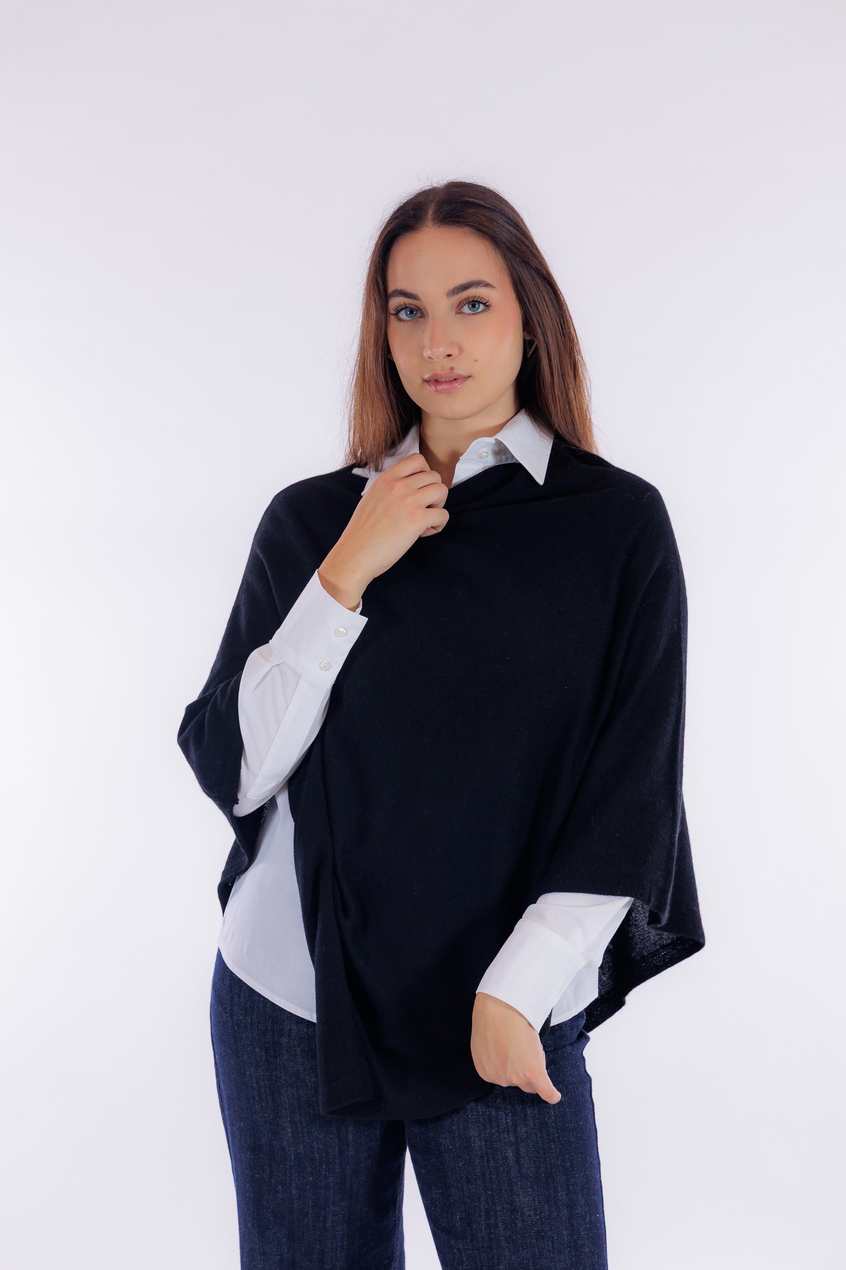 Poncho m. cashmere