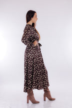 Abito lungo stampa geometrica