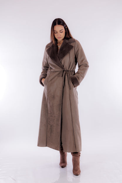 Cappotto lungo eco montone