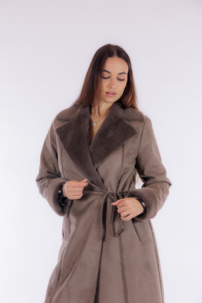 Cappotto lungo eco montone