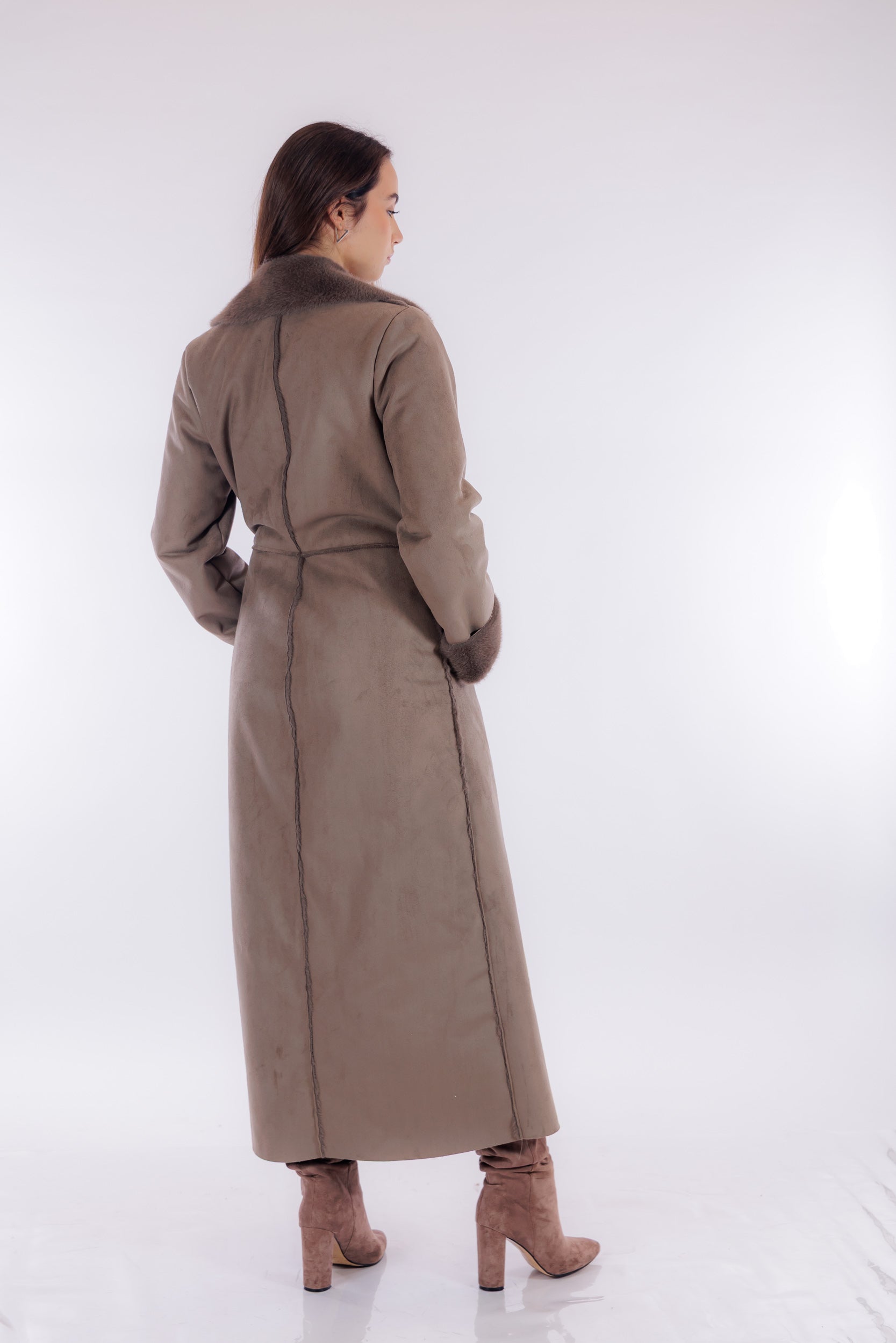 Cappotto lungo eco montone