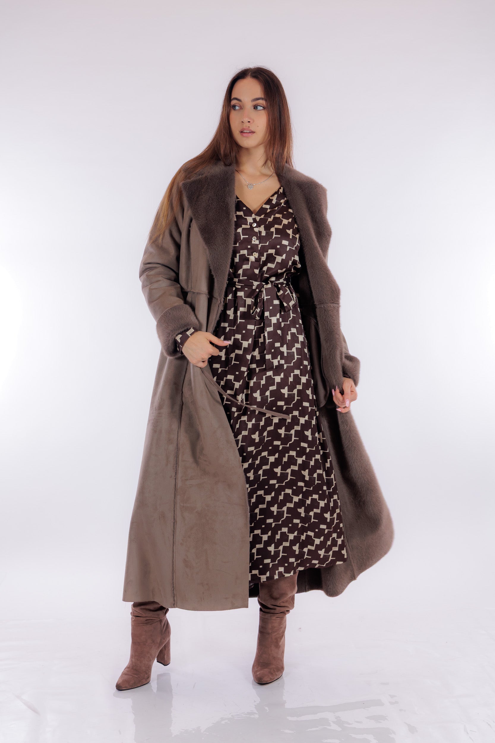Cappotto lungo eco montone