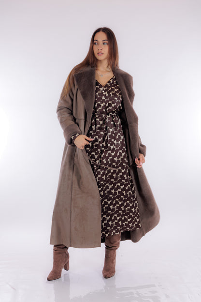 Cappotto lungo eco montone