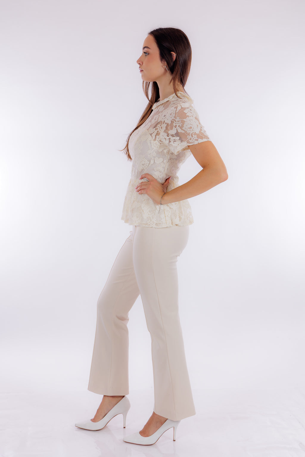 Pantalone flare elastico