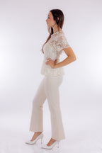 Pantalone flare elastico