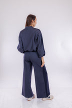 Completo bomber pantalone palazzo