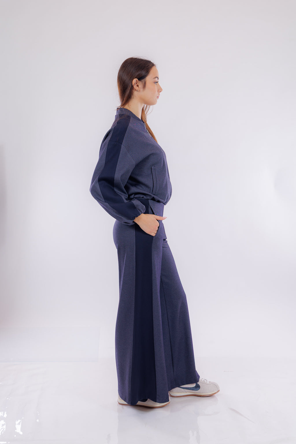 Completo bomber pantalone palazzo