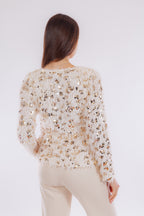 Maglia piume e paillettes