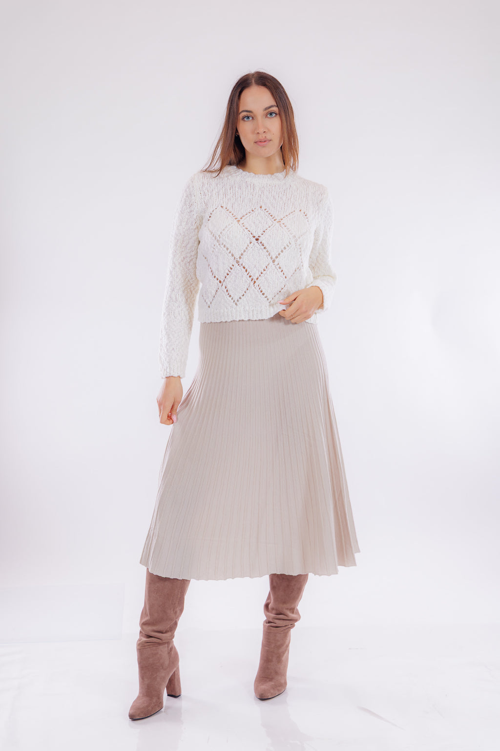 Maglia punzonata a rombi