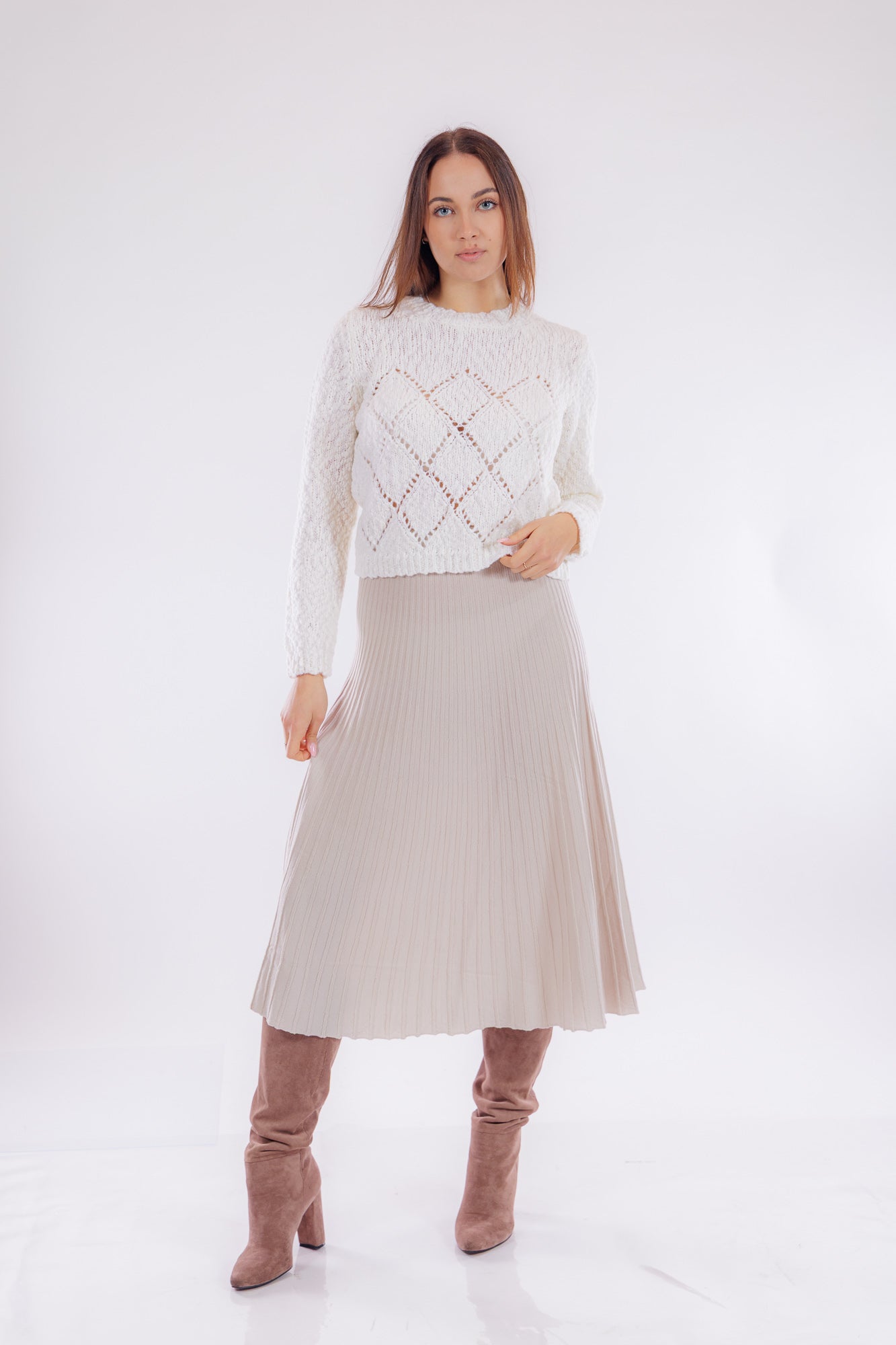 Maglia punzonata a rombi