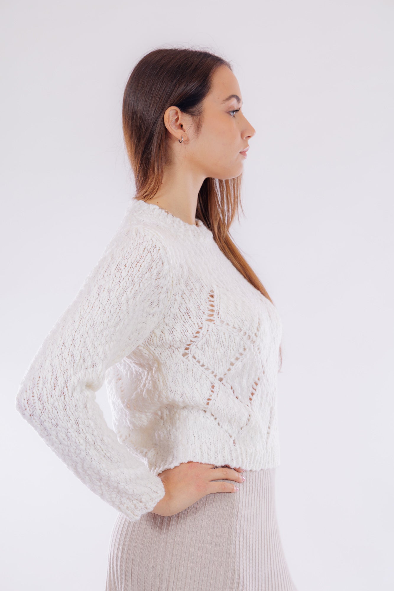 Maglia punzonata a rombi