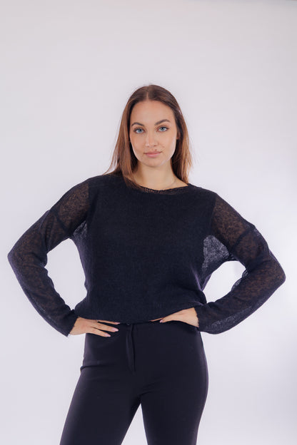 Maglia maniche trasparenti