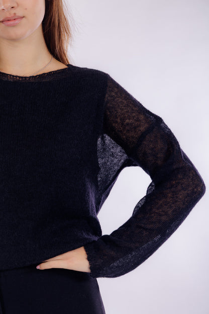 Maglia maniche trasparenti