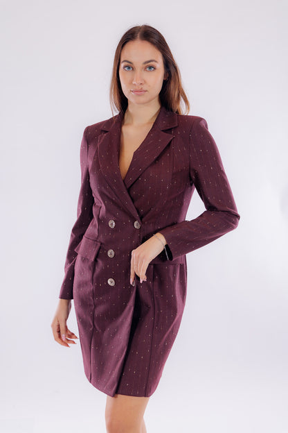 Abito doppiopetto gessato lurex