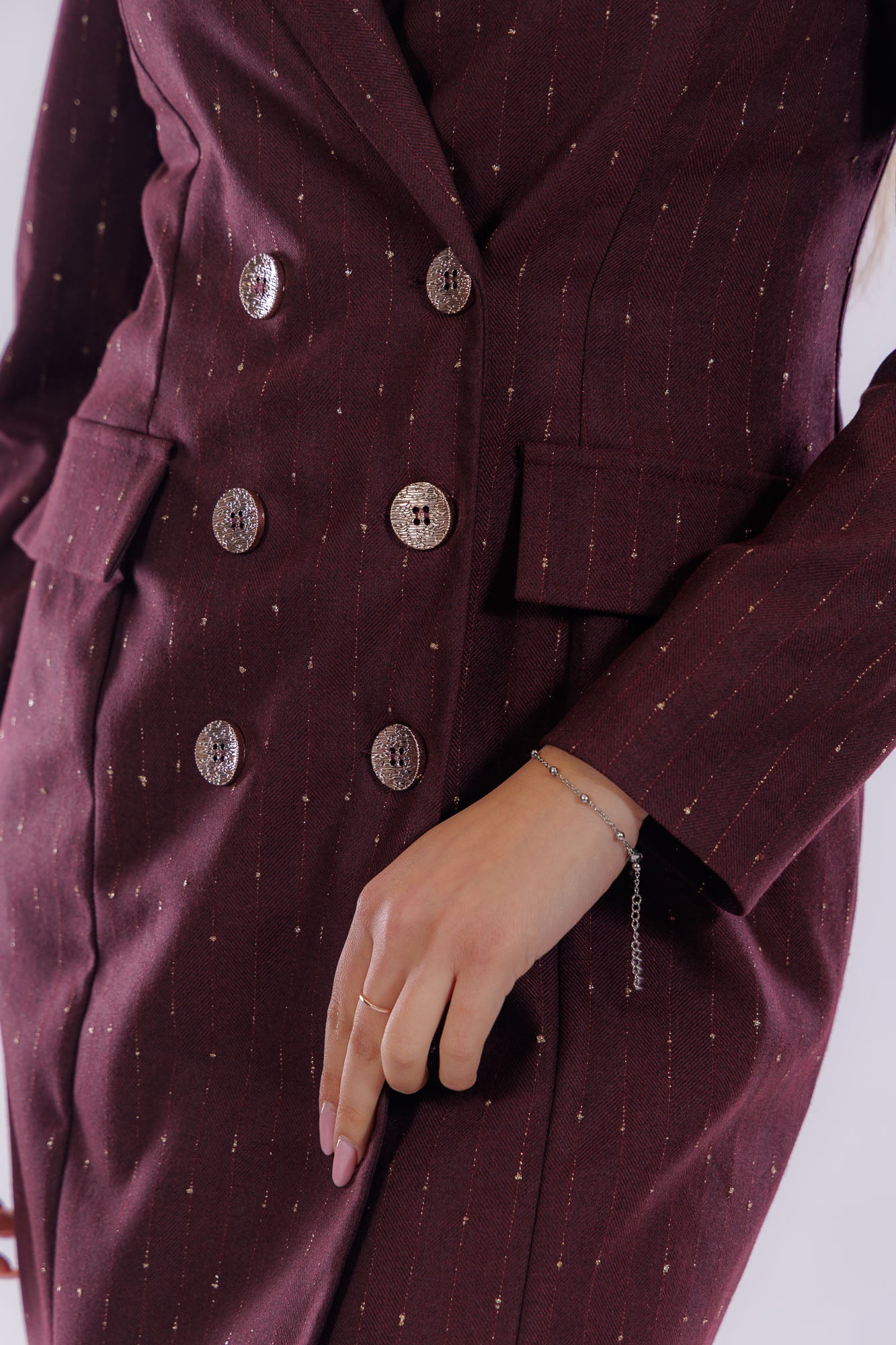 Abito doppiopetto gessato lurex