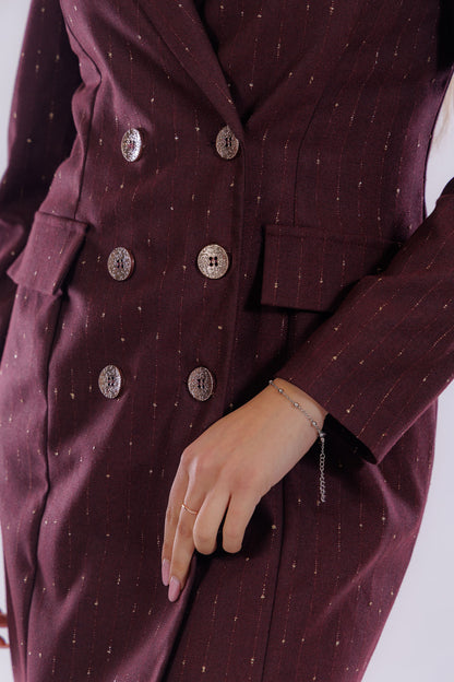 Abito doppiopetto gessato lurex