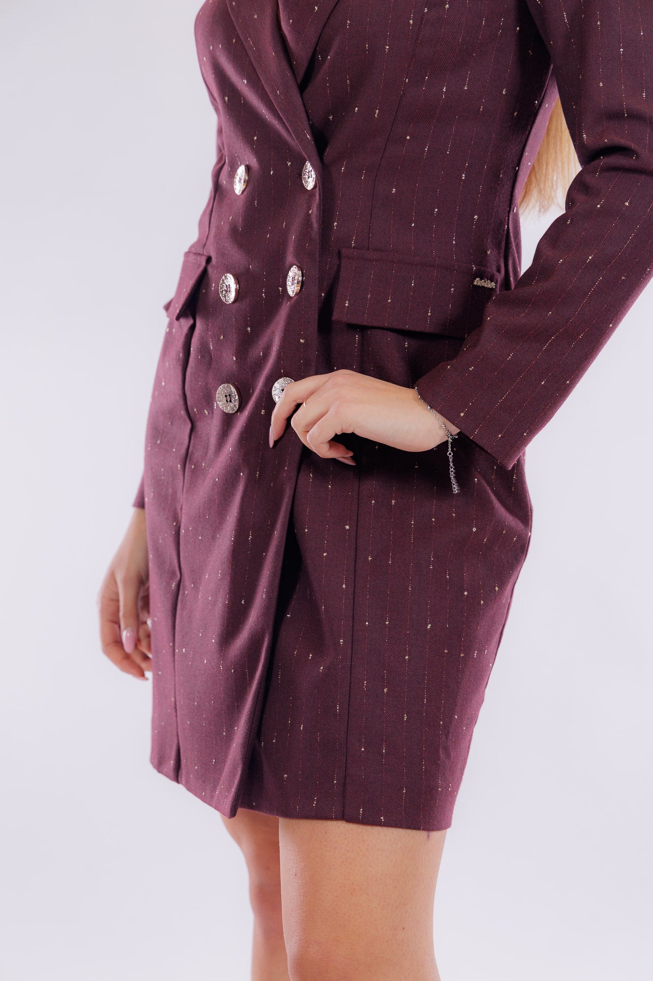 Abito doppiopetto gessato lurex