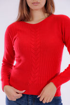 Maglia treccia asimmetrica