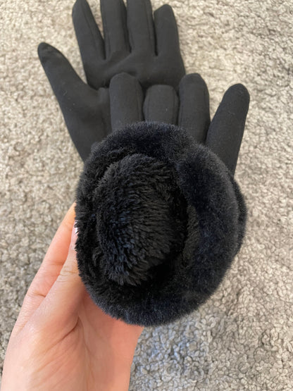 Guanti pelliccia all'interno
