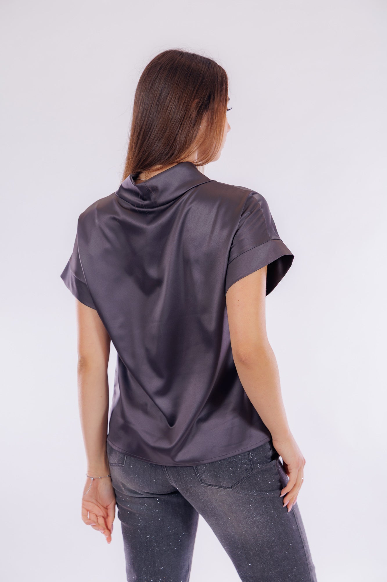 Blusa raso maniche kimono