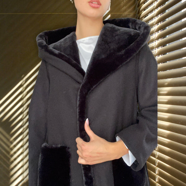 Cappotto vestaglia eco pelliccia