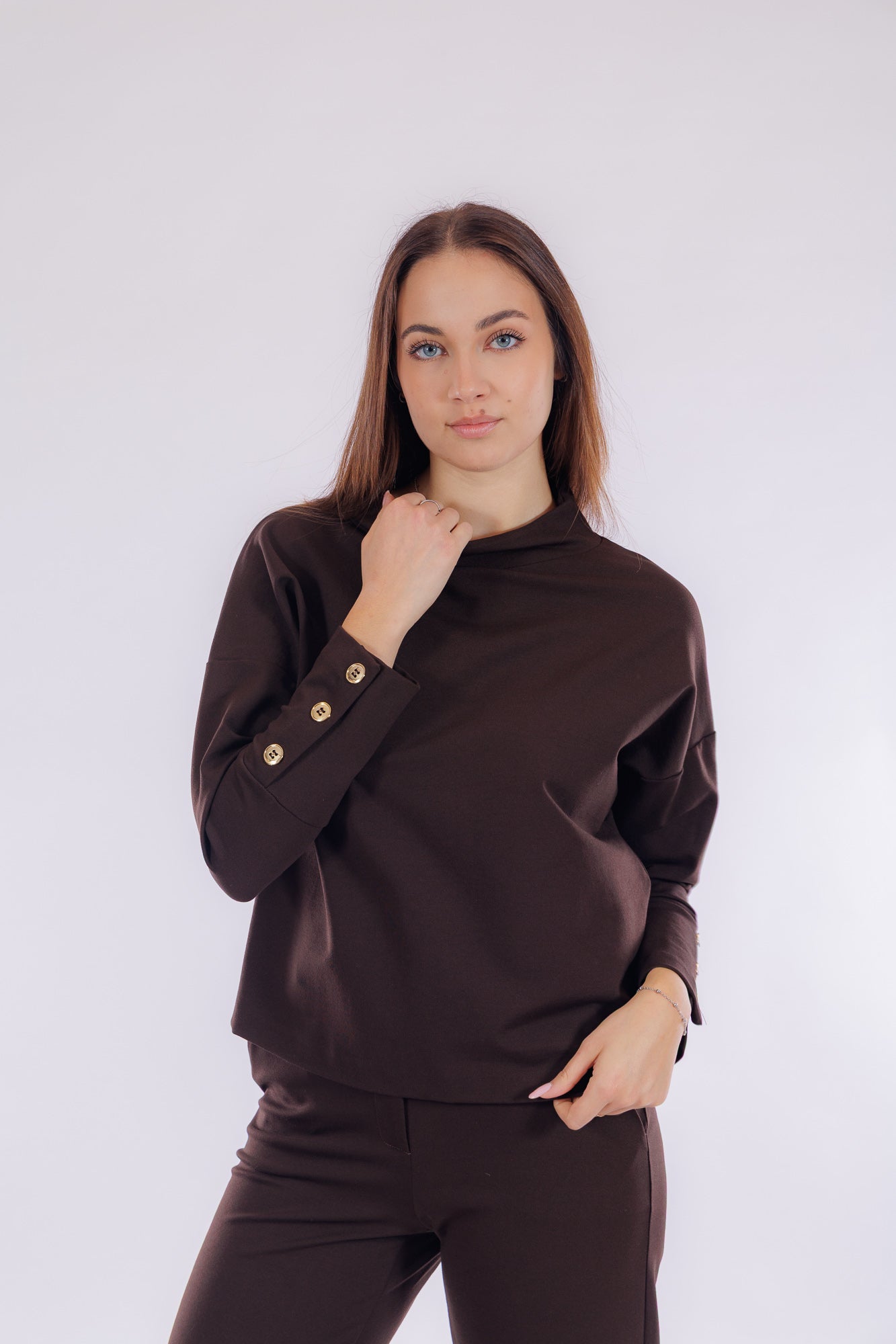 Completo punto milano bottoni oro