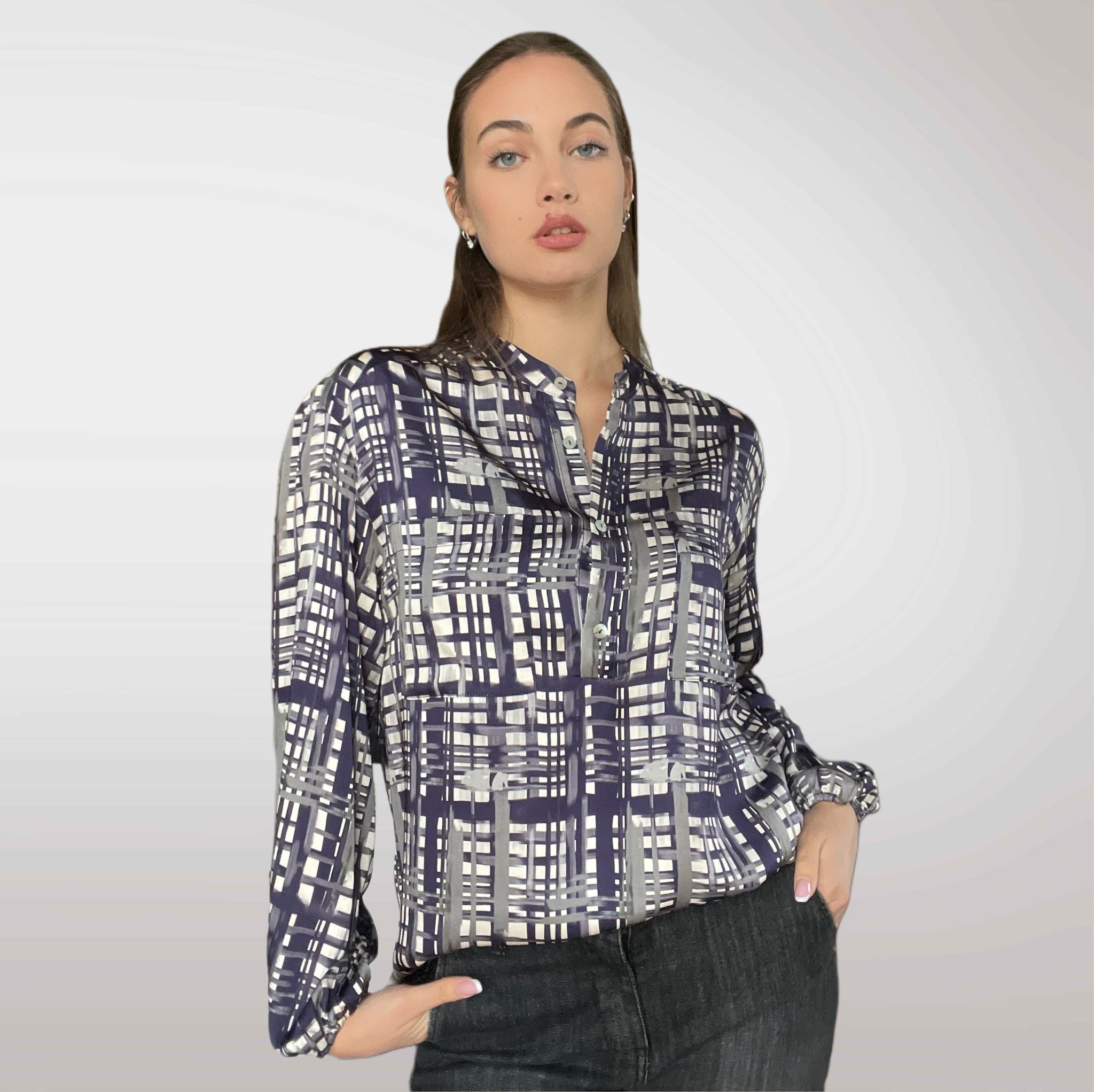 Blusa stampa quadretti