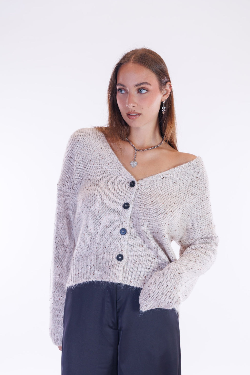 Cardigan bottoni paillettes