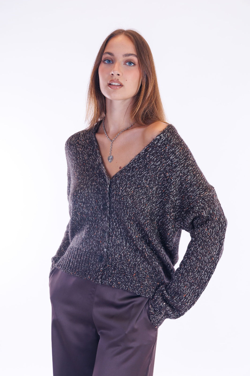 Cardigan bottoni paillettes