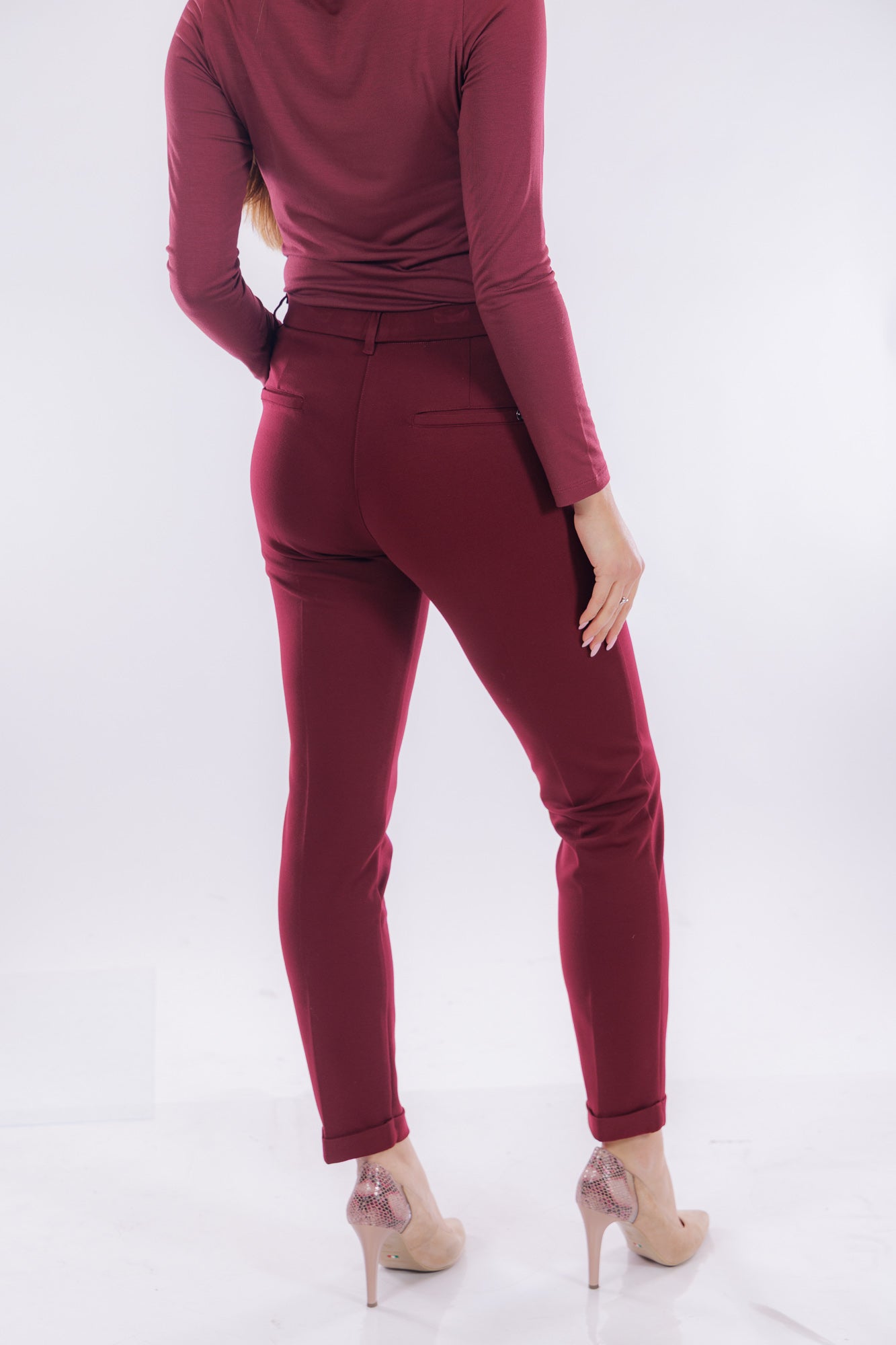 Pantalone punto milano risvolto