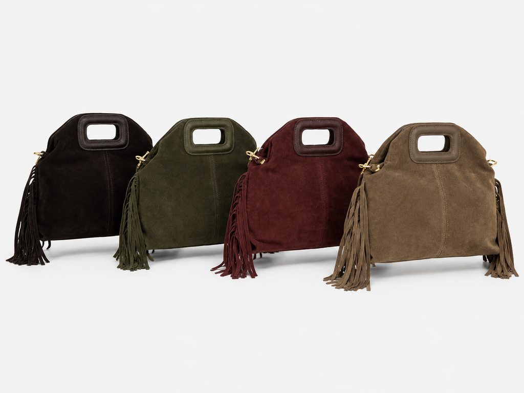 Borsa vera pelle suede