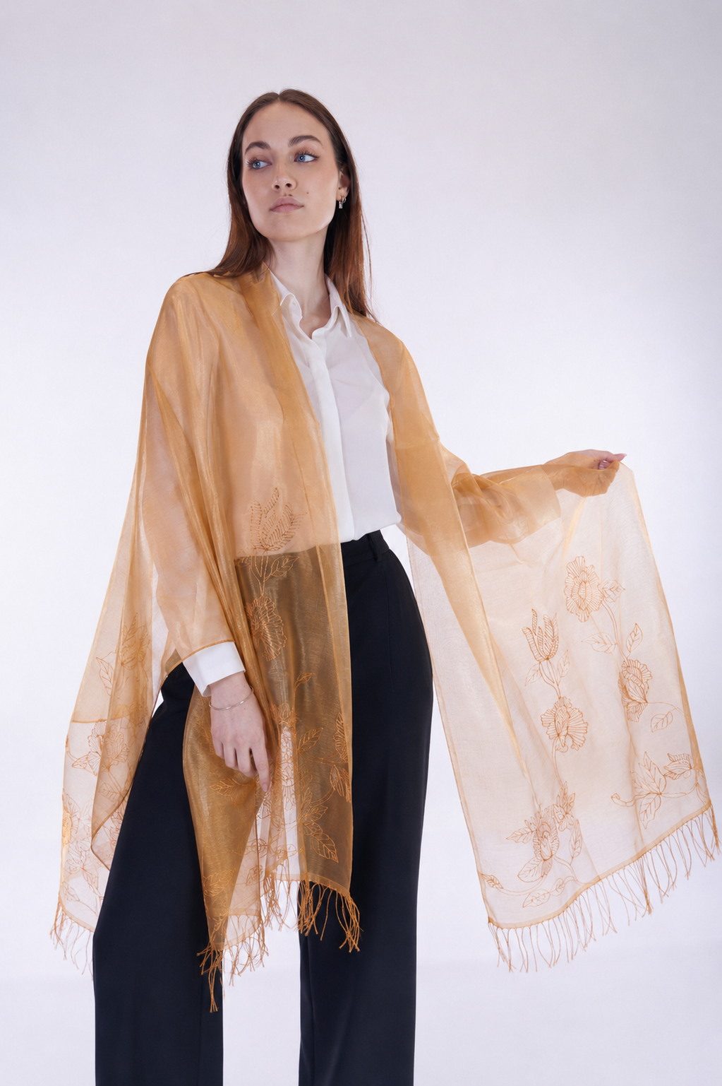 Stola organza seta