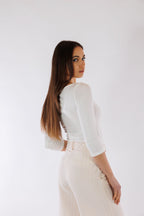 Tailleur gessato chiaro