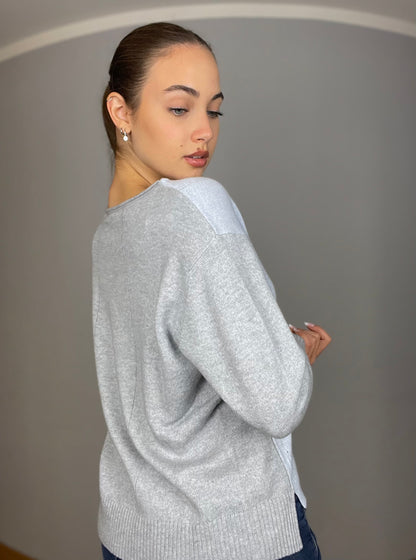 Maglia bicolore m. cashmere