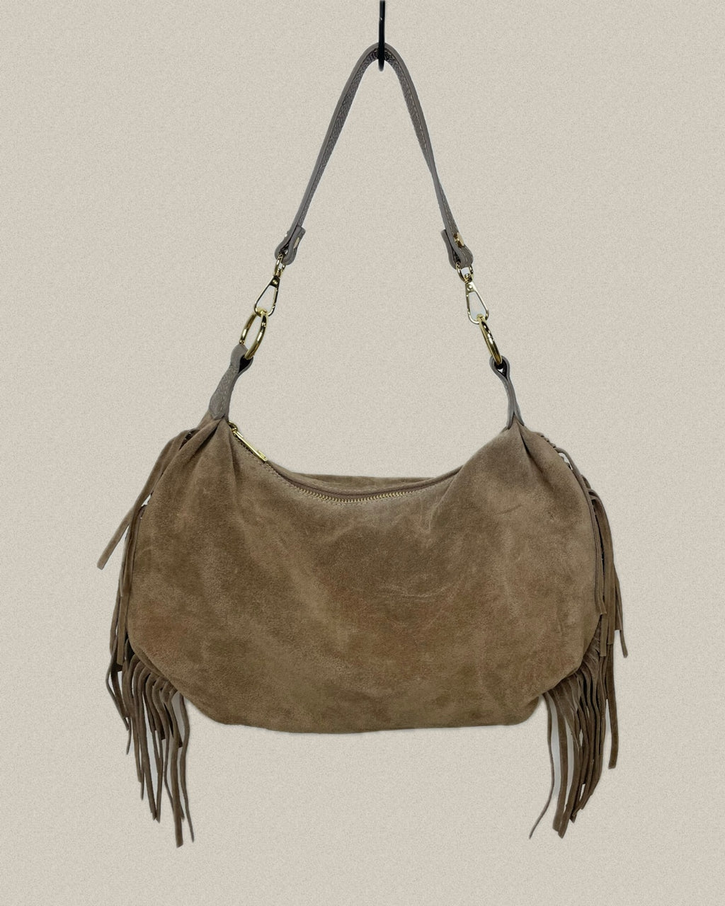 Borsa vera pelle frange