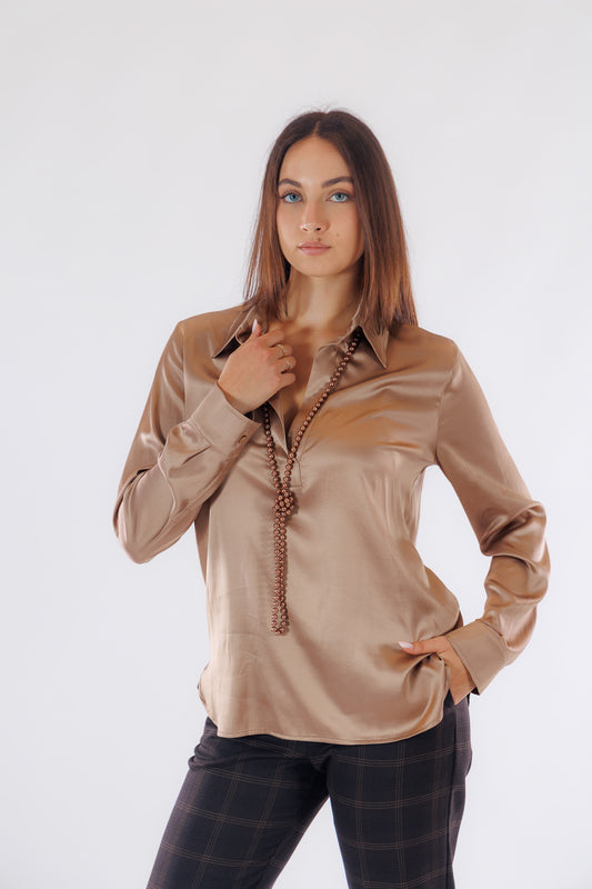 Camicia polo raso stretch