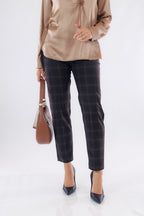 Pantalone cigarette finestrato