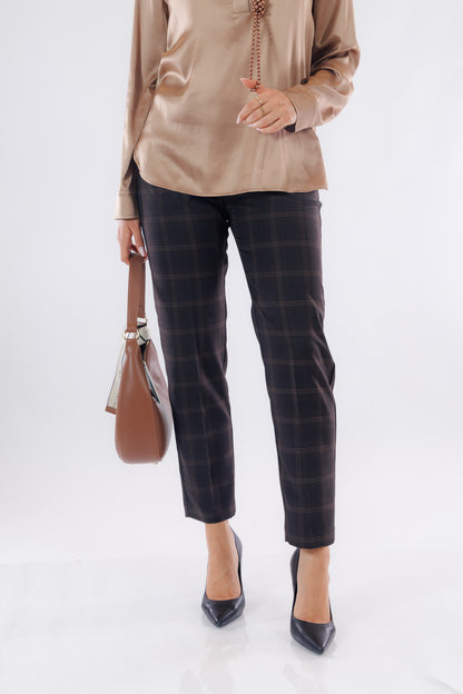 Pantalone cigarette finestrato